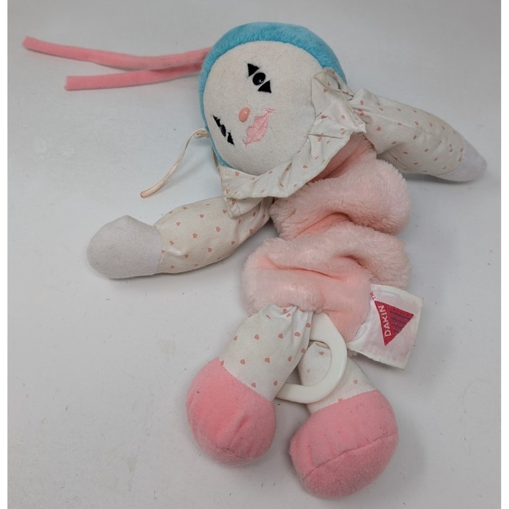 Vintage Dakin Musical‎ Pullstring Stuffed Plush Clown 1987 Working 80s Pink Girl